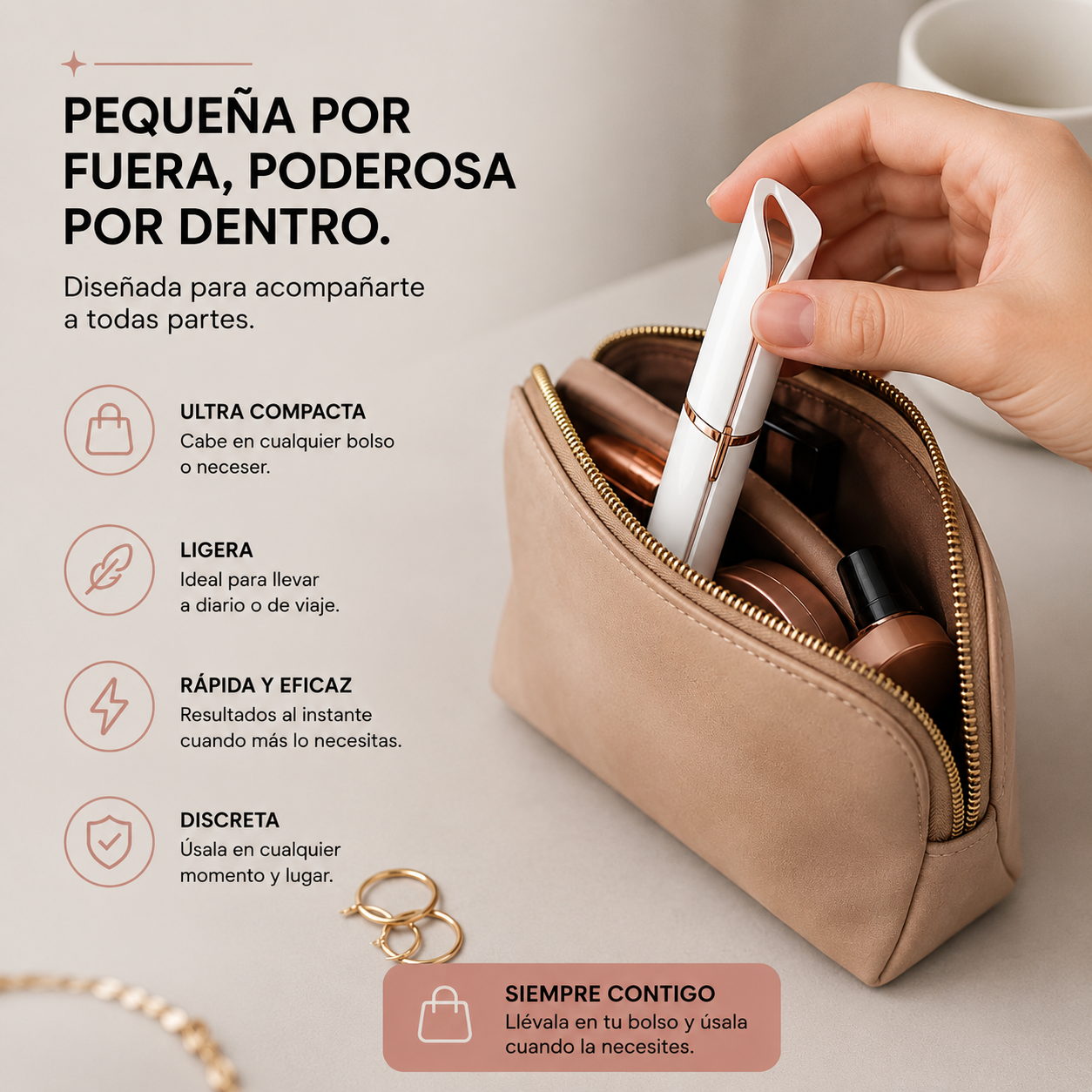 💎 LumiFace™ Depilador Facial a Cejas, Labio Superior y Nariz — Piel Suave al Instante🌸