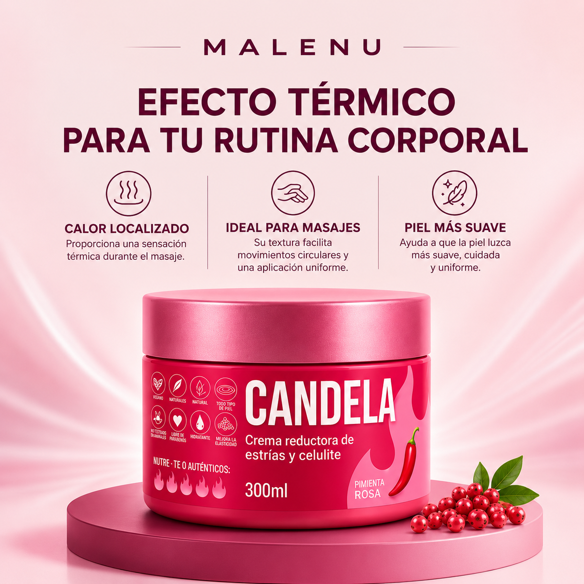 CANDELA – Crema Corporal Reductora de Estrías y Celulitis