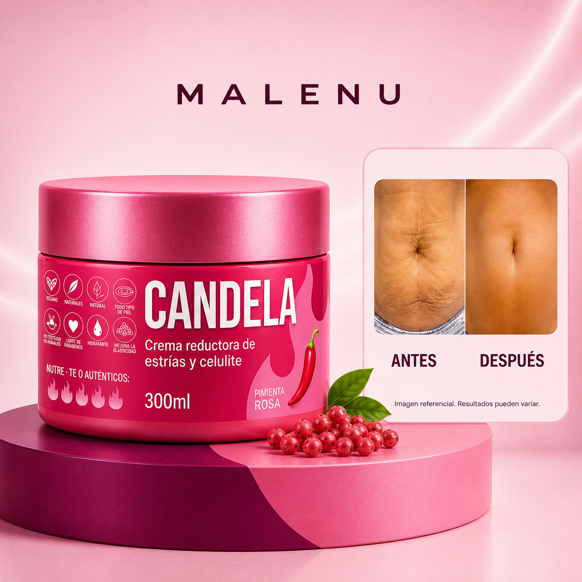 CANDELA – Crema Corporal Reductora de Estrías y Celulitis