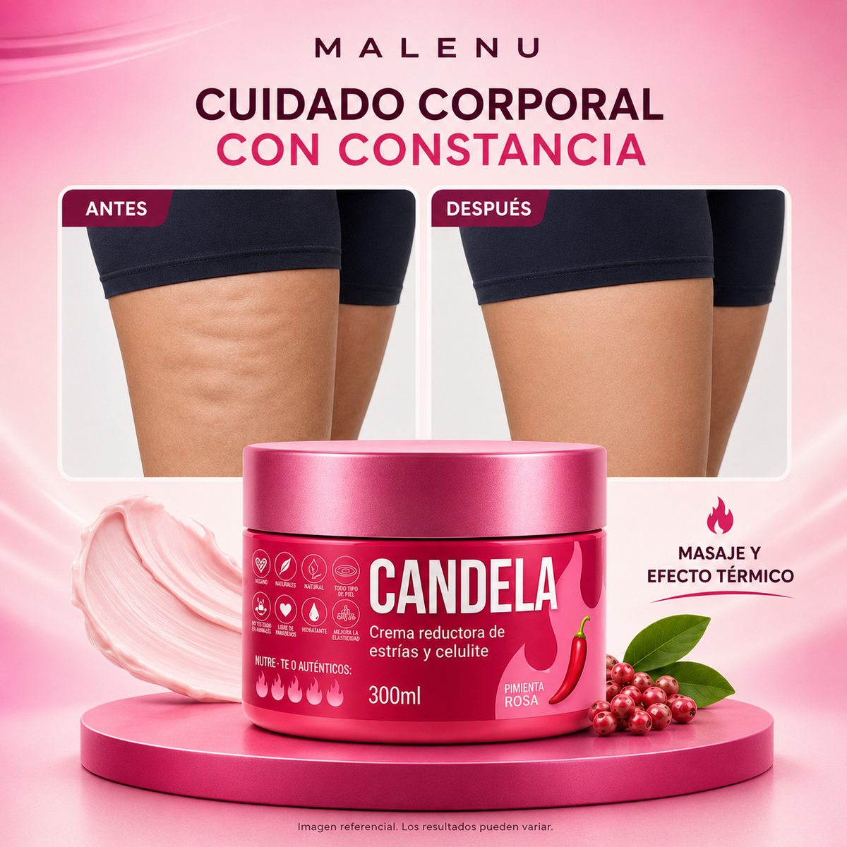 CANDELA – Crema Corporal Reductora de Estrías y Celulitis